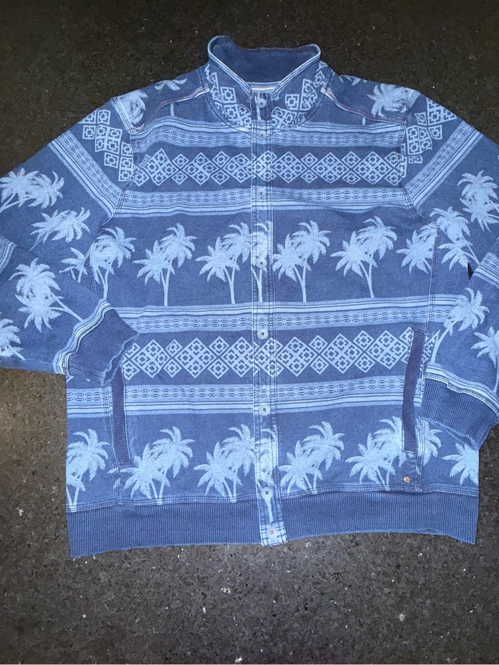 UEC Tommy Bahama Indigo Isles Stretch Cotton CPO Shirt Jacket Shacket Size L